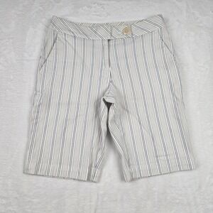 Talbots Women's White Black Tan Striped‎ Shorts Size 2 Stretch